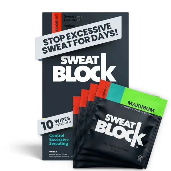 SweatBlock Antiperspirant Wipes by SweatBlock